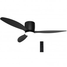 Ανεμιστήρας Οροφής LED CCT 2600lm 30W Με 3 Πτερύγια Remote Control Μαύρος